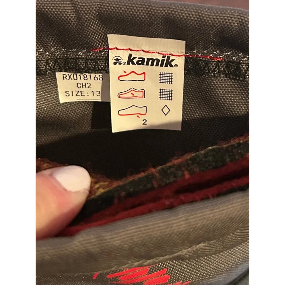Kamik Kids Waterproof Waterbug Snow Boots Black/Red Size 13 Unisex‎ Insulated